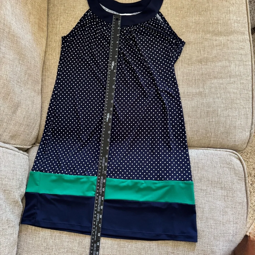 Sweet Storm Sleeveless Blue White Green Dress Juniors Large Excellent Condition - Picture 8 of 9